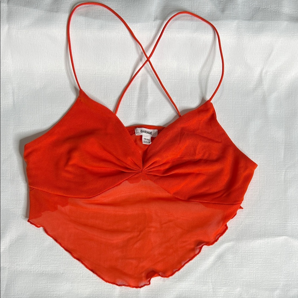 Garage sheer Cropped Top